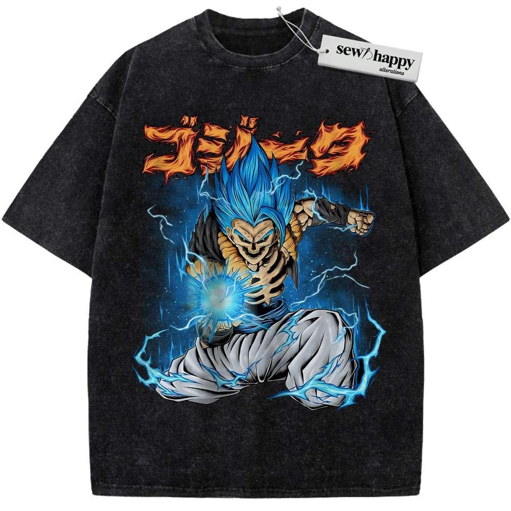Wash Tee Gogeta Shirt, Dragon Ball Z Shirt, DBZ Shirt, Anime Shirt, Vintage Tee