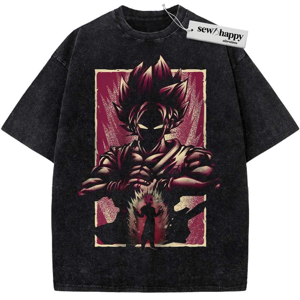 Wash Tee Goku Kaio-ken Shirt, Dragon Ball Shirt, DBZ Shirt, Anime Shirt, Vintage T-Shirt
