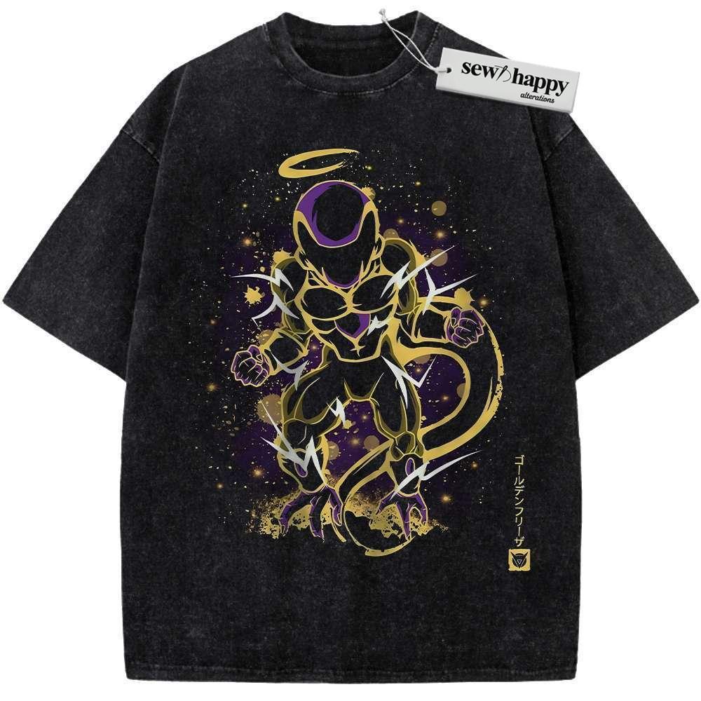 Wash Tee Golden Frieza Shirt, Dragon Ball Shirt, Anime Shirt, Vintage Tee