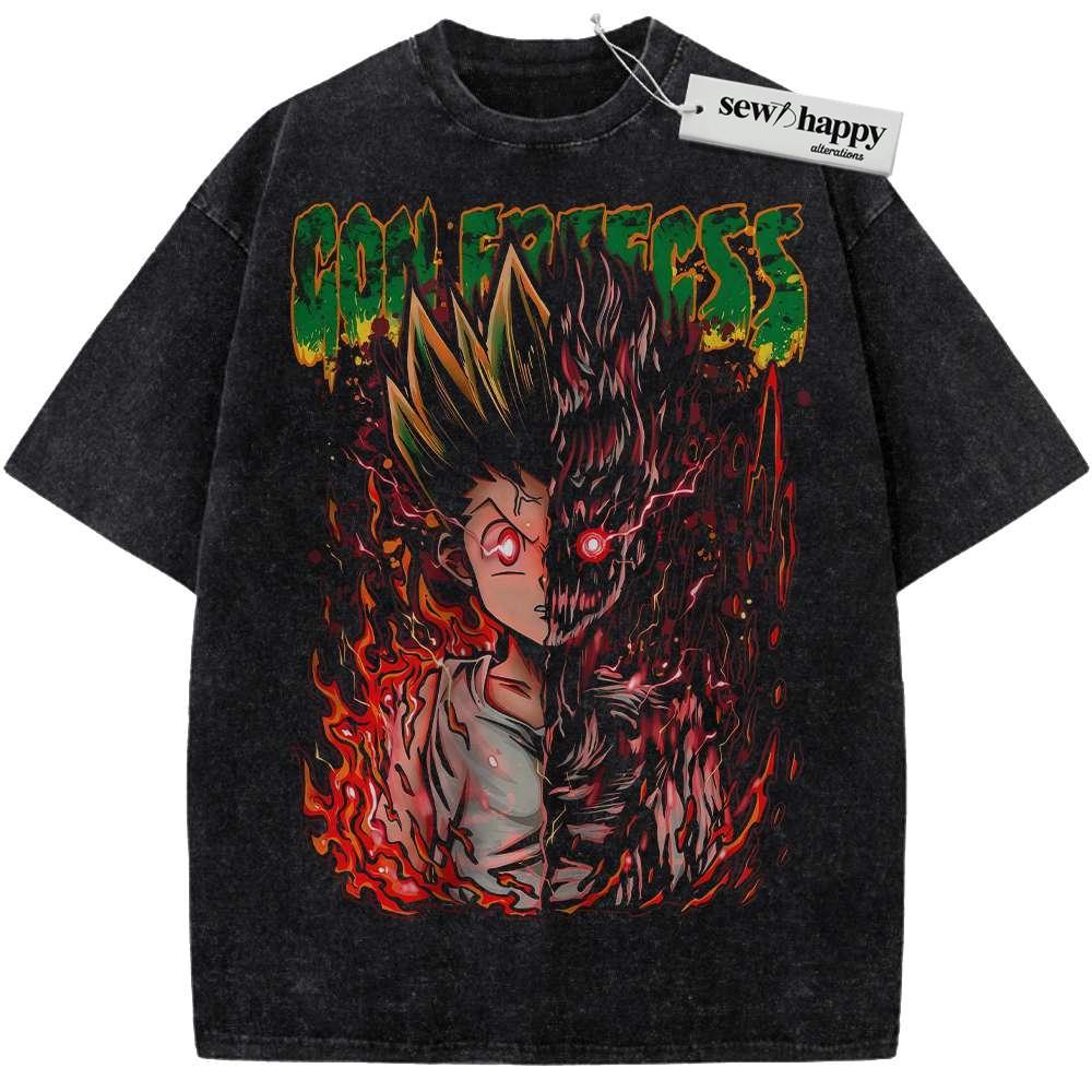 Wash Tee Gon Freecss Shirt, Hunter x Hunter Shirt, HxH Shirt, Anime Shirt, Vintage Tee