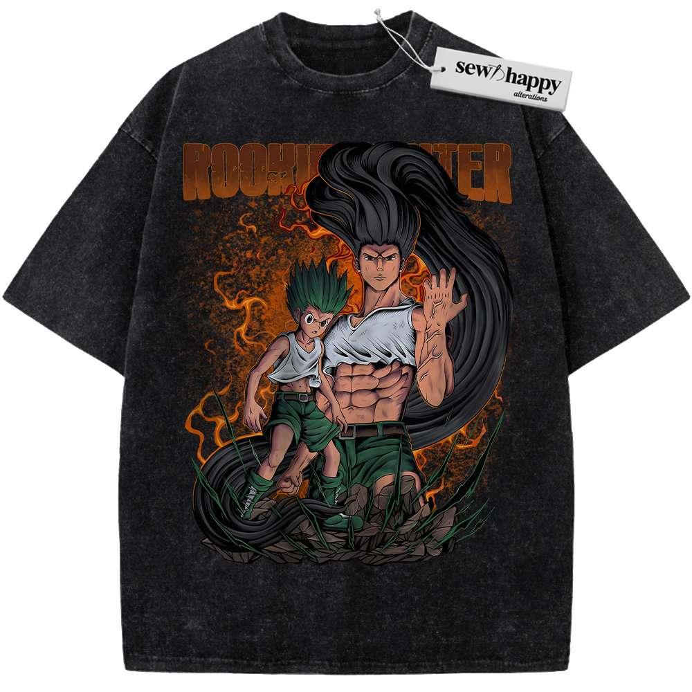 Wash Tee Gon Freecss Shirt, Hunter x Hunter Shirt, HxH Shirt, Anime Shirt, Vintage Tee Wash Tee Gon Freecss Shirt, Hunter x Hunter Shirt, HxH Shirt, Anime Shirt, Vintage Tee - Image 1