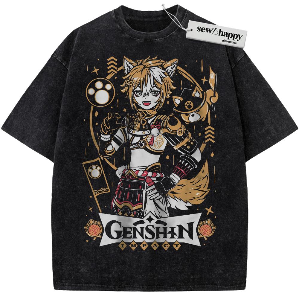 Wash Tee Gorou Shirt, Genshin Impact Shirt, Game Shirt, Vintage T-Shirt