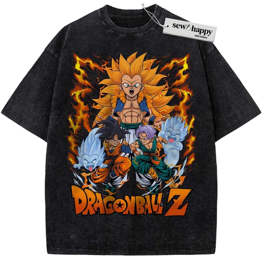 Wash Tee Gotenks Shirt, Dragon Ball Z Shirt, DBZ Shirt, Anime Shirt, Vintage Tee