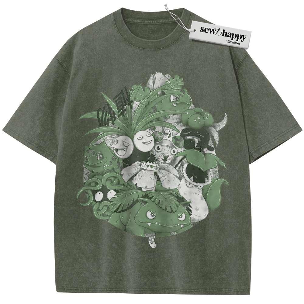 Wash Tee Grass Class Shirt, Pokemon shirt, Anime Shirt, Vintage T-Shirt