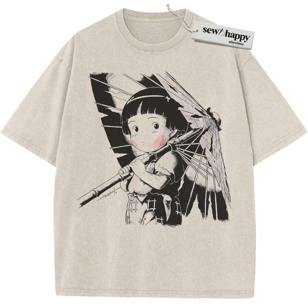 Wash Tee Grave of the Fireflies Shirt, Studio Ghibli Shirt, Anime Shirt, Vintage Tee