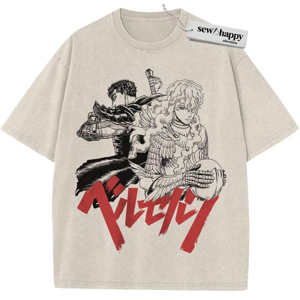 Wash Tee Griffith vs Guts Shirt, Berserk Shirt, Anime Shirt, Vintage T-Shirt