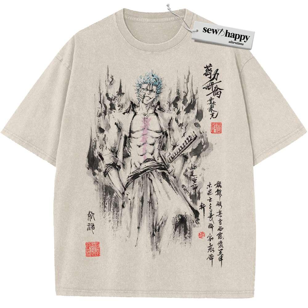 Wash Tee Grimmjow Jaegerjaquez Shirt, Bleach Shirt, Anime Shirt, Vintage Tee Wash Tee Grimmjow Jaegerjaquez Shirt, Bleach Shirt, Anime Shirt, Vintage Tee - Image 1
