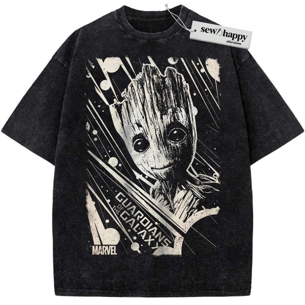 Wash Tee Groot Shirt, Marvel Comics Shirt, Vintage Tee