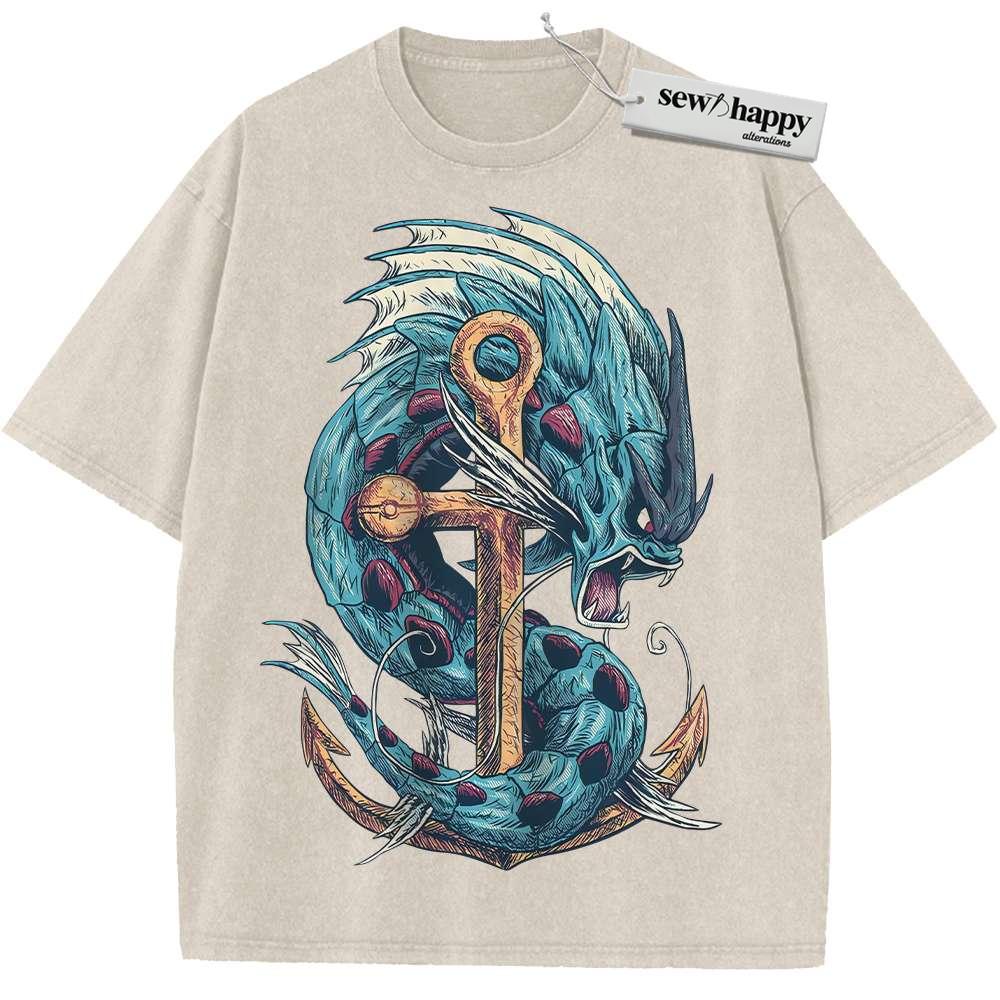 Wash Tee Gyarados Shirt, Pokemon shirt, Anime Shirt, Vintage Tee