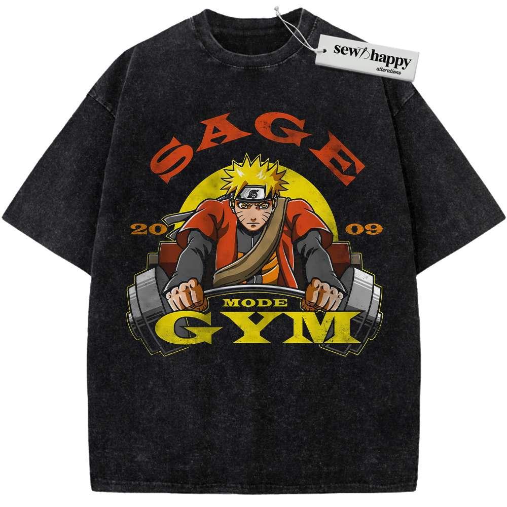 Wash Tee Gym Naruto Shirt, Anime Shirt, Vintage T-Shirt