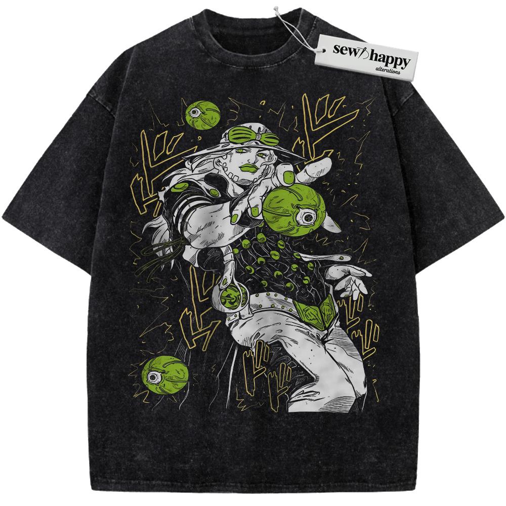 Wash Tee Gyro Zeppeli Shirt, JoJo's Bizarre Adventure Shirt, Anime Shirt, Vintage Tee