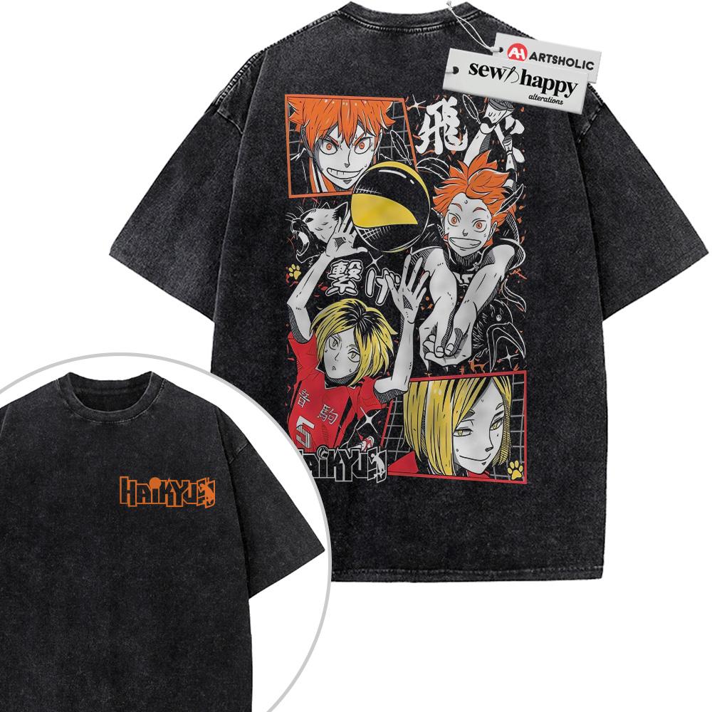 Wash Tee Haikyuu Shirt, Anime Shirt, Vintage Tee 2-Sided