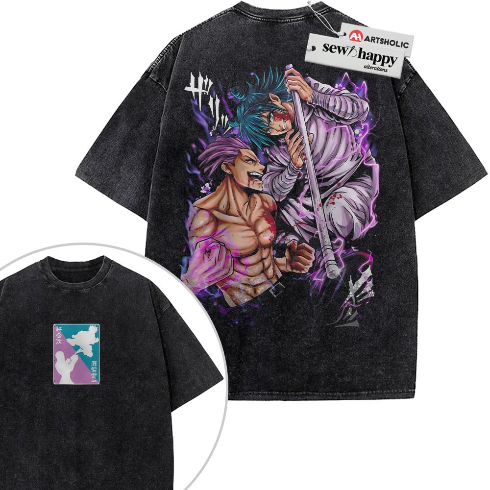 Wash Tee Hajime Kashimo Shirt, Sukuna Shirt, Jujutsu Kaisen Shirt, Anime Shirt, Vintage T-Shirt 2-Sided
