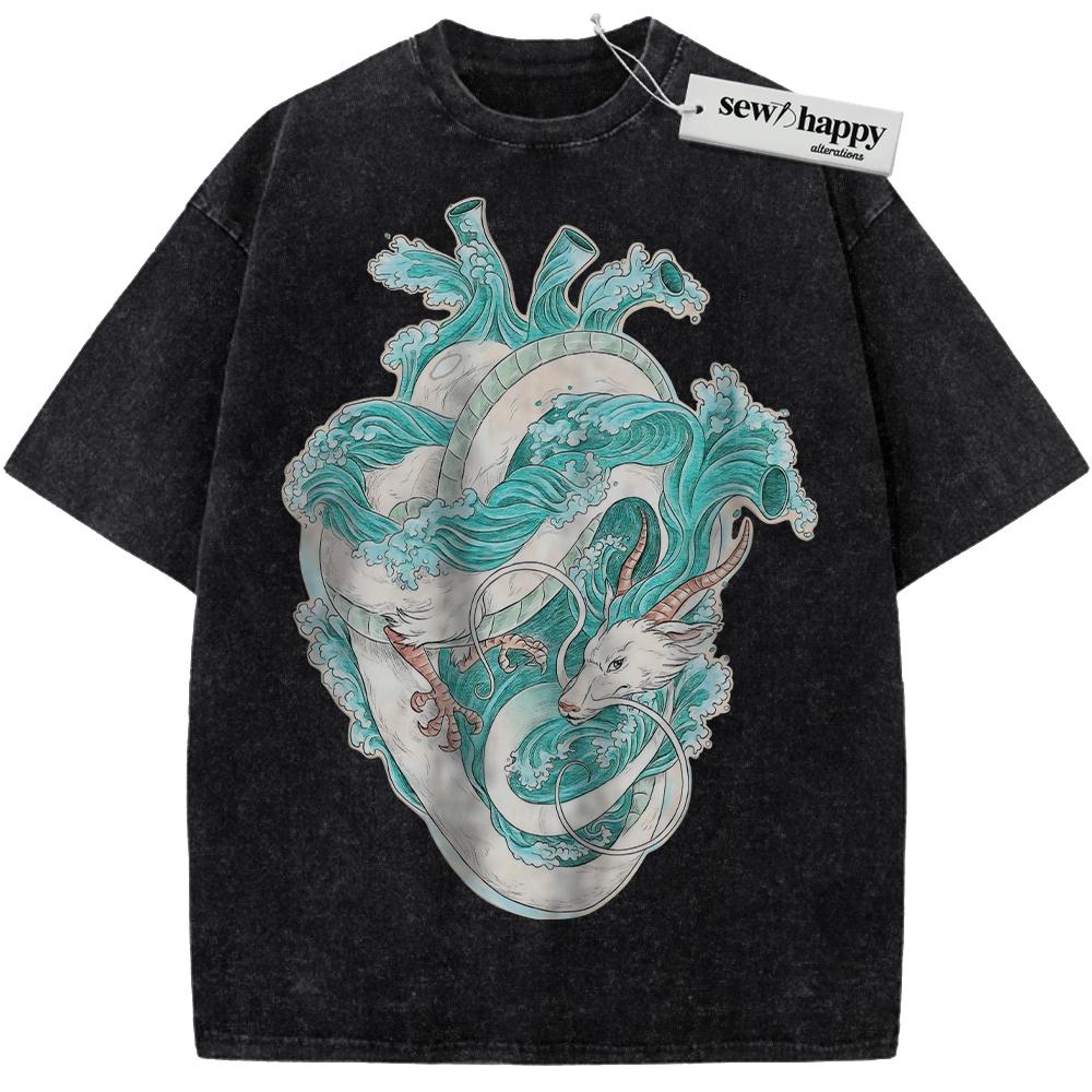 Wash Tee Haku Dragon Shirt, Spirited Away Shirt, Studio Ghibli Shirt, Anime Shirt, Vintage T-Shirt