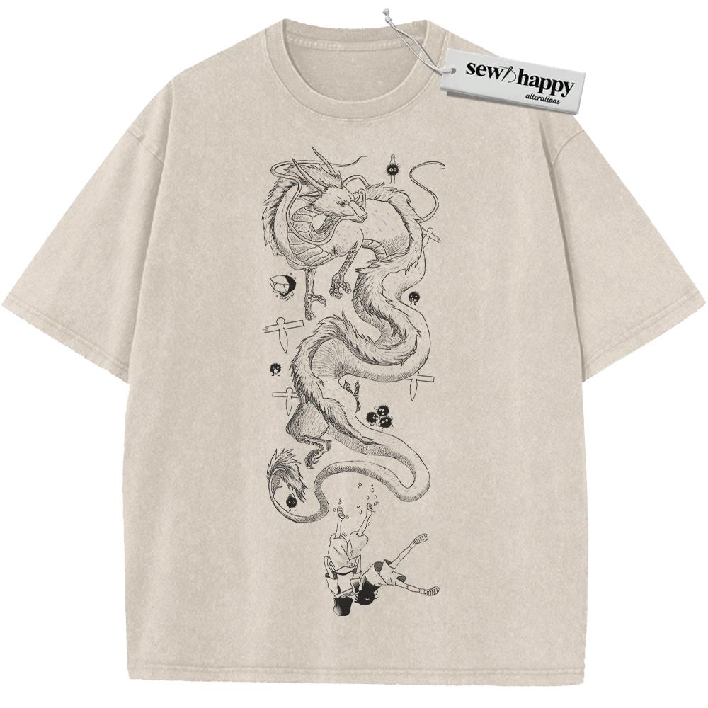 Wash Tee Haku vs Chihiro Shirt, Spirited Away Shirt, Studio Ghibli Shirt, Anime Shirt, Vintage T-Shirt