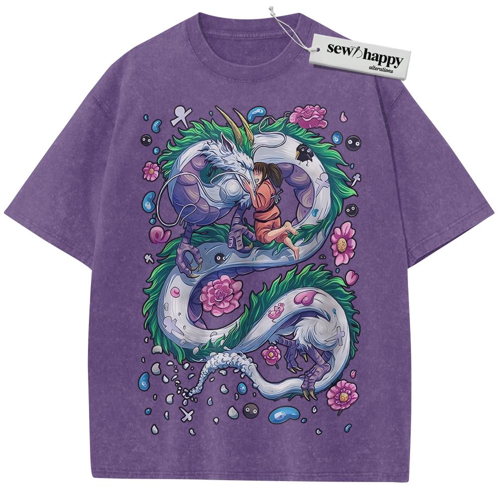 Wash Tee Haku vs Chihiro Shirt, Spirited Away Shirt, Studio Ghibli Shirt, Anime Shirt, Vintage T-Shirt