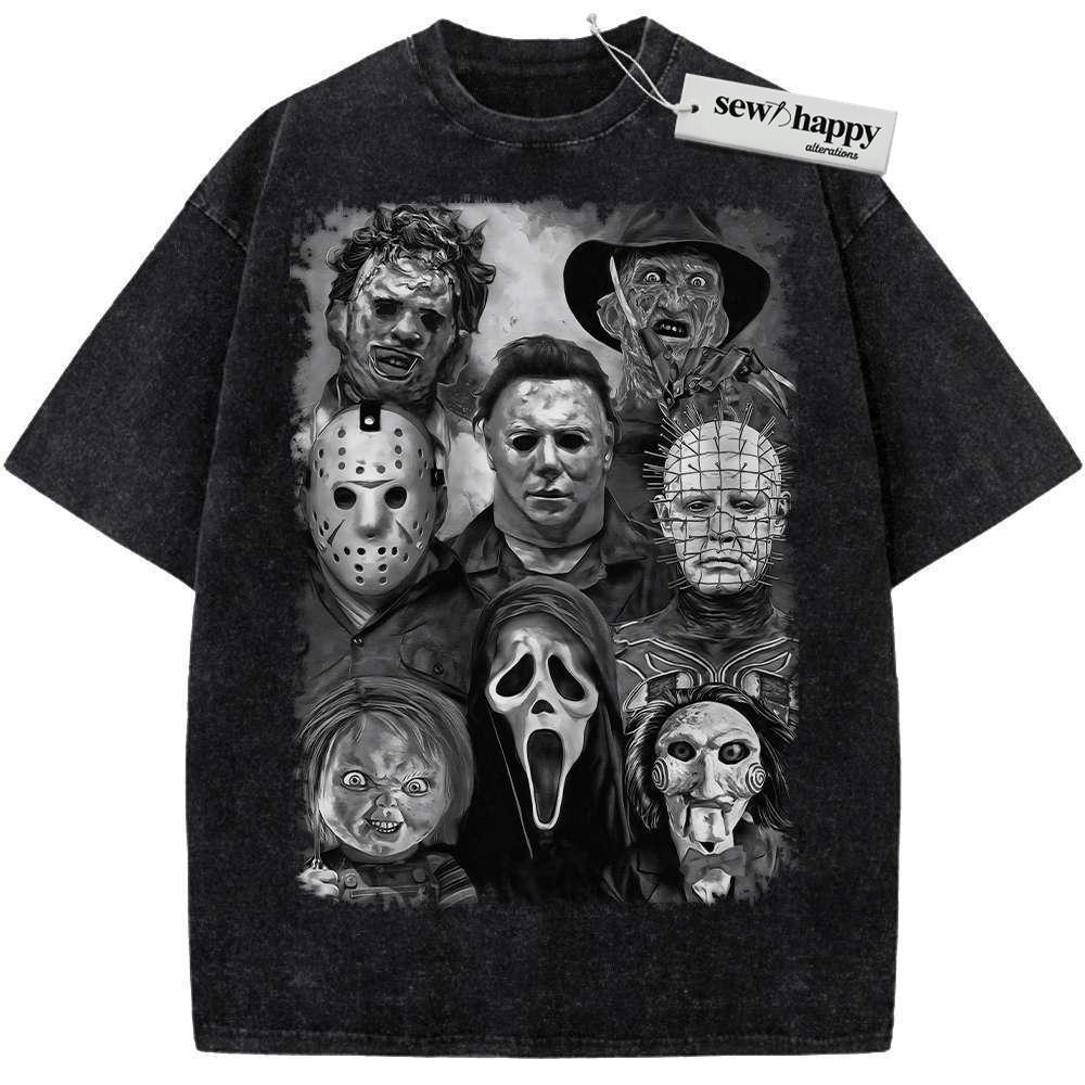Wash Tee Halloween Shirt, Horror Shirt, Vintage T-Shirt