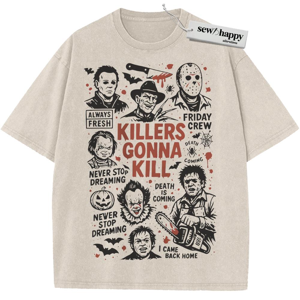 Wash Tee Halloween Shirt, Horror Shirt, Vintage T-Shirt