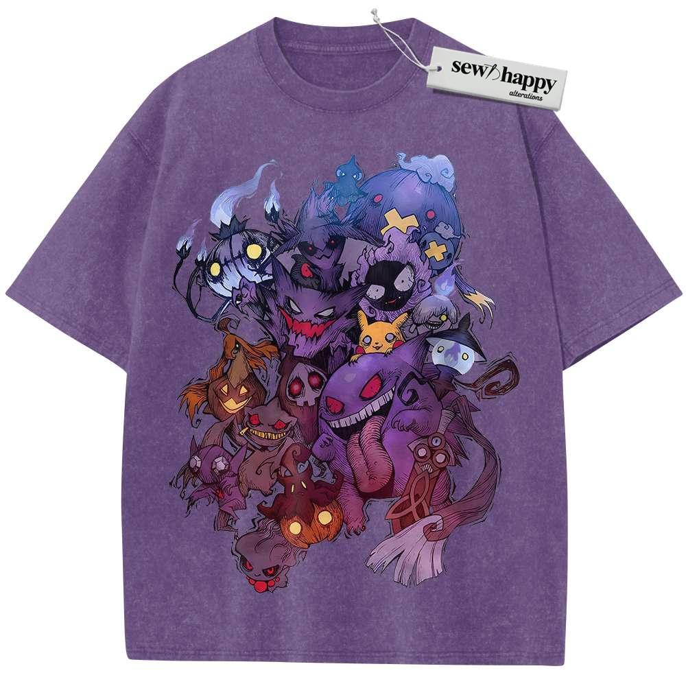 Wash Tee Halloween Shirt, Pokemon shirt, Anime Shirt, Vintage T-Shirt