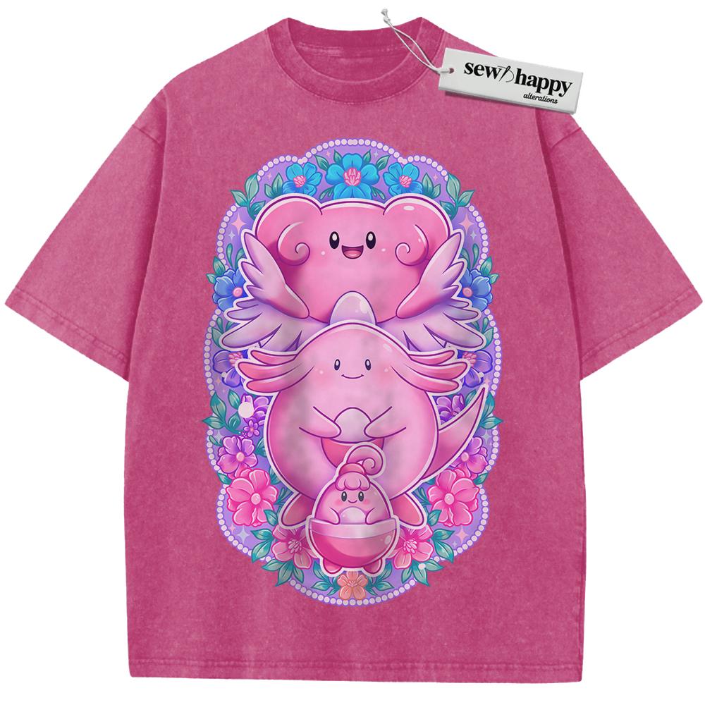 Wash Tee Happiny, Chansey and Blissey Shirt, Pokemon Shirt, PKM Shirt, Anime Shirt, Vintage T-Shirt