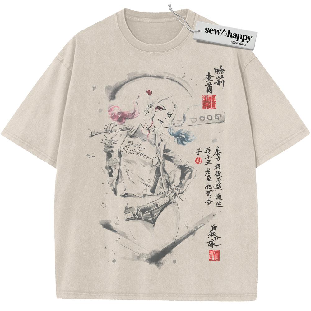 Wash Tee Harley Quinn Shirt, Vintage Tee