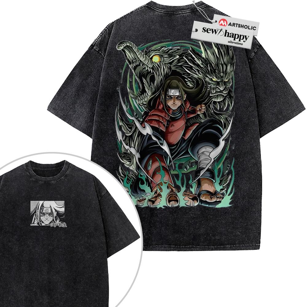 Wash Tee Hashirama Senju Shirt, Naruto Shirt, Anime Shirt, Vintage T-Shirt 2-Sided