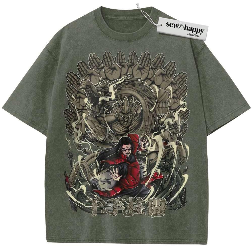 Wash Tee Hashirama Senju Shirt, Naruto Shirt, Anime Shirt, Vintage T-Shirt