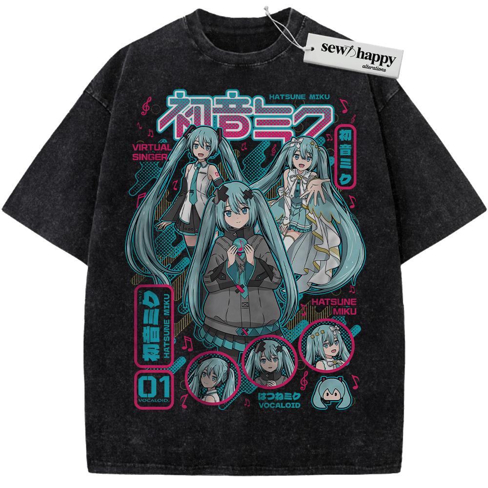 Wash Tee Hatsune Miku Shirt, Anime Shirt, Vintage Tee