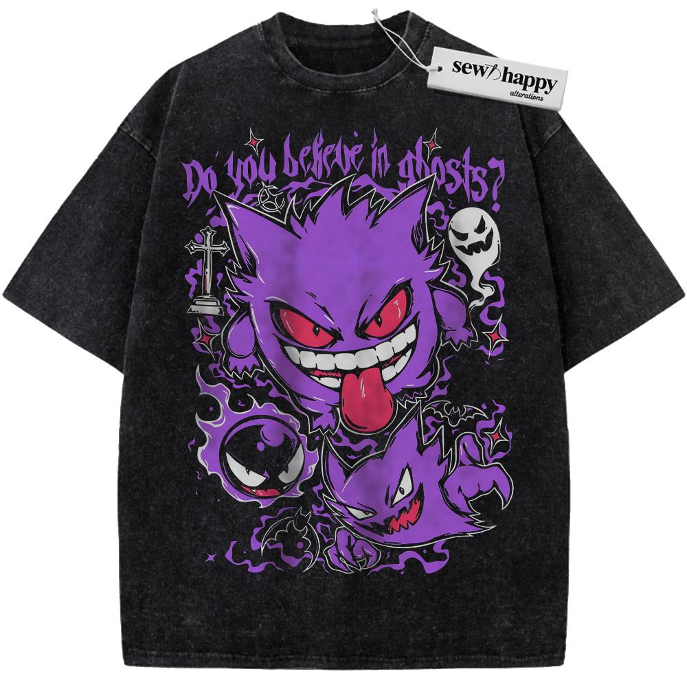 Wash Tee Haunter Shirt, Gengar Shirt, Gatsly Shirt, Pokemon Shirt, Anime Shirt, Vintage Tee Wash Tee Haunter Shirt, Gengar Shirt, Gatsly Shirt, Pokemon Shirt, Anime Shirt, Vintage Tee - Image 1