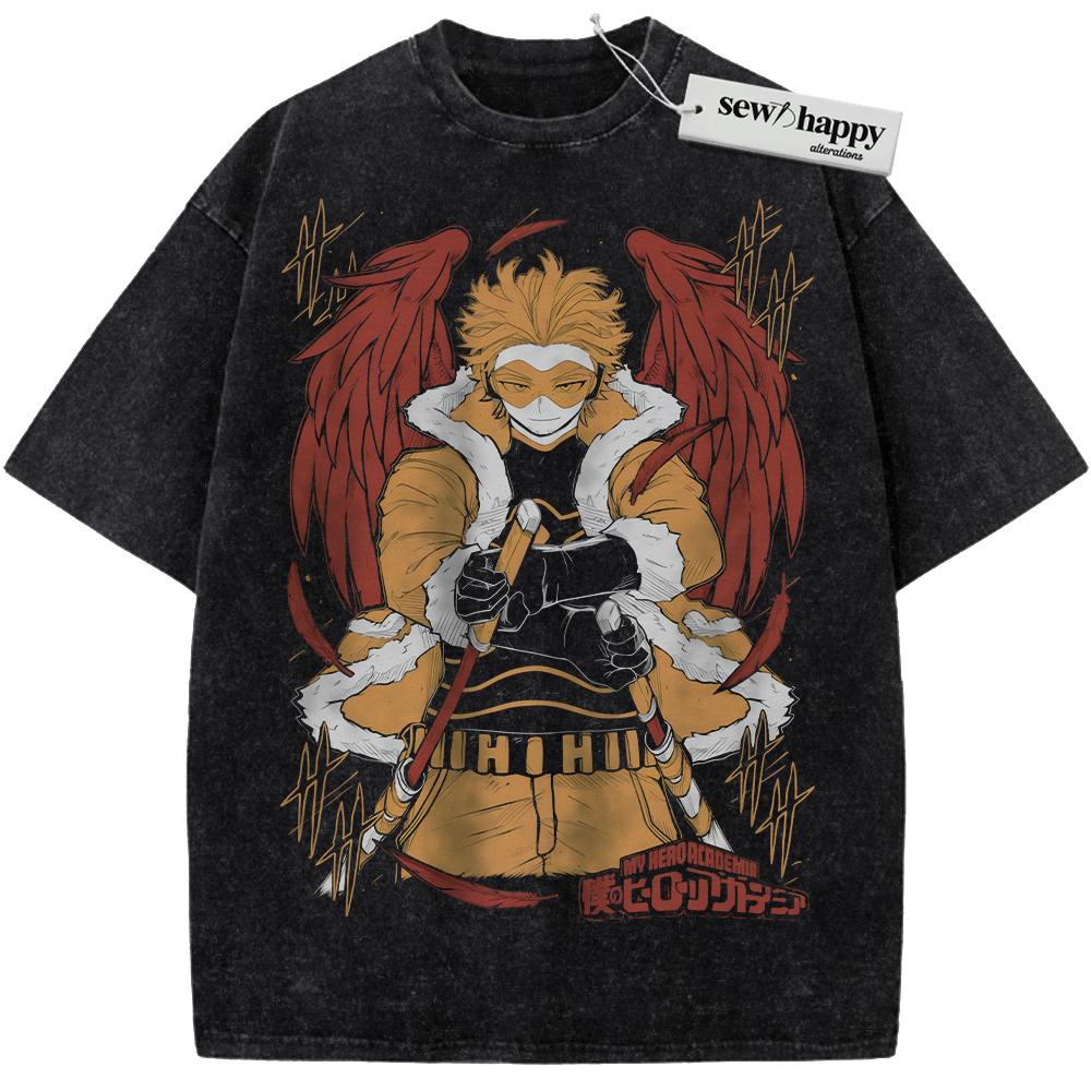 Wash Tee Hawks Shirt, Keigo Takami Shirt, MHA Shirt, Anime Shirt, Vintage T-Shirt