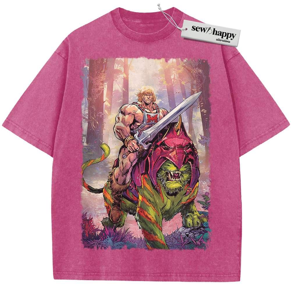 Wash Tee He-Man Shirt, Masters of the Universe Shirt, Animated Shirt, Vintage Tee Wash Tee He-Man Shirt, Masters of the Universe Shirt, Animated Shirt, Vintage Tee - Image 1