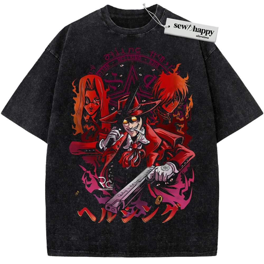 Wash Tee Hellsing Shirt, Anime Shirt, Vintage T-Shirt