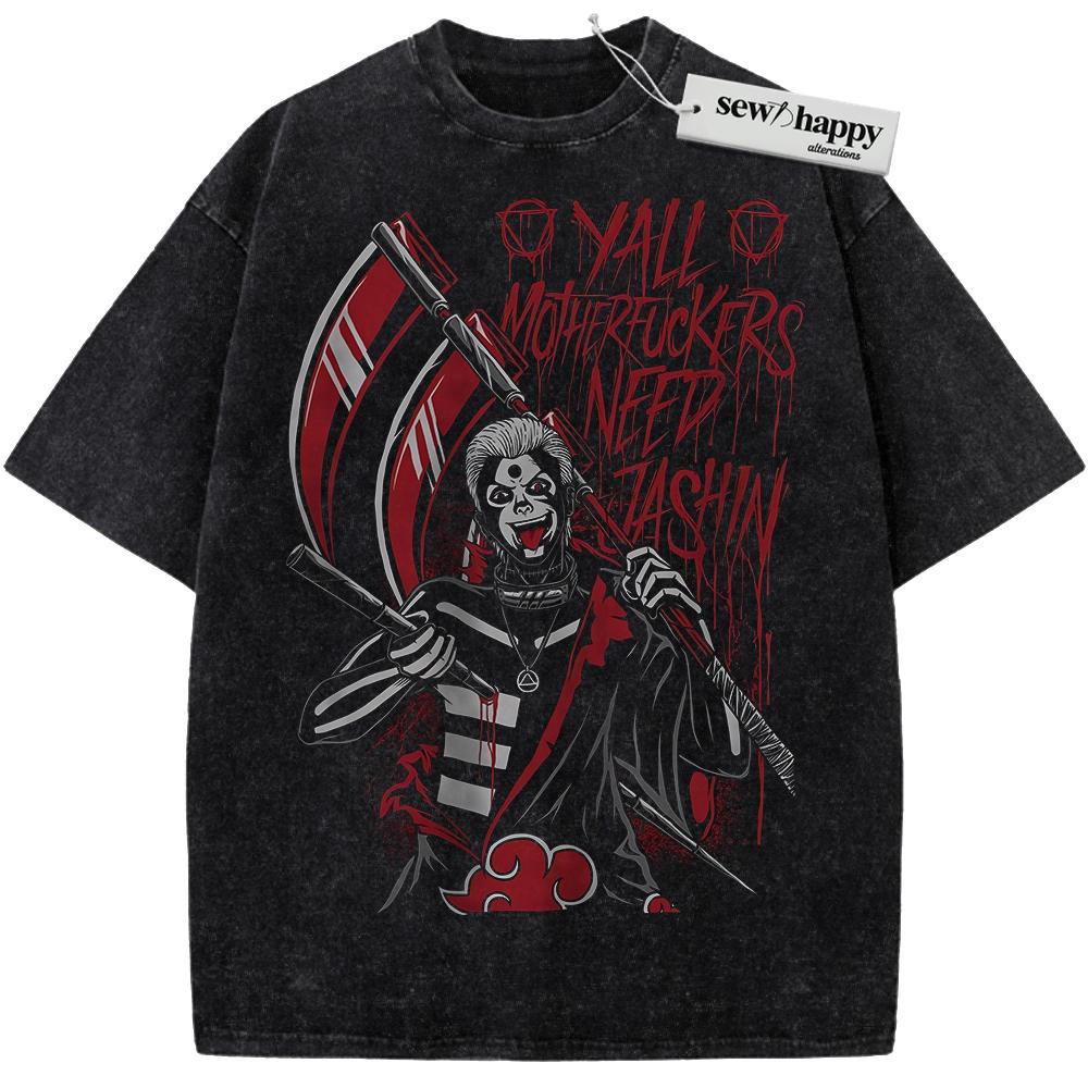 Wash Tee Hidan Shirt, Naruto Shirt, Anime Shirt, Vintage T-Shirt