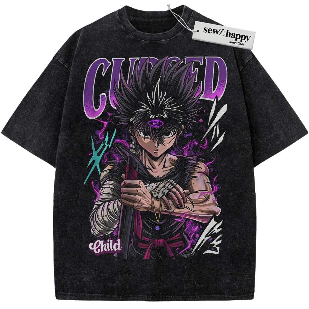 Wash Tee Hiei Shirt, YuYu Hakusho Shirt, Anime Shirt, Vintage Tee Wash Tee Hiei Shirt, YuYu Hakusho Shirt, Anime Shirt, Vintage Tee - Image 1