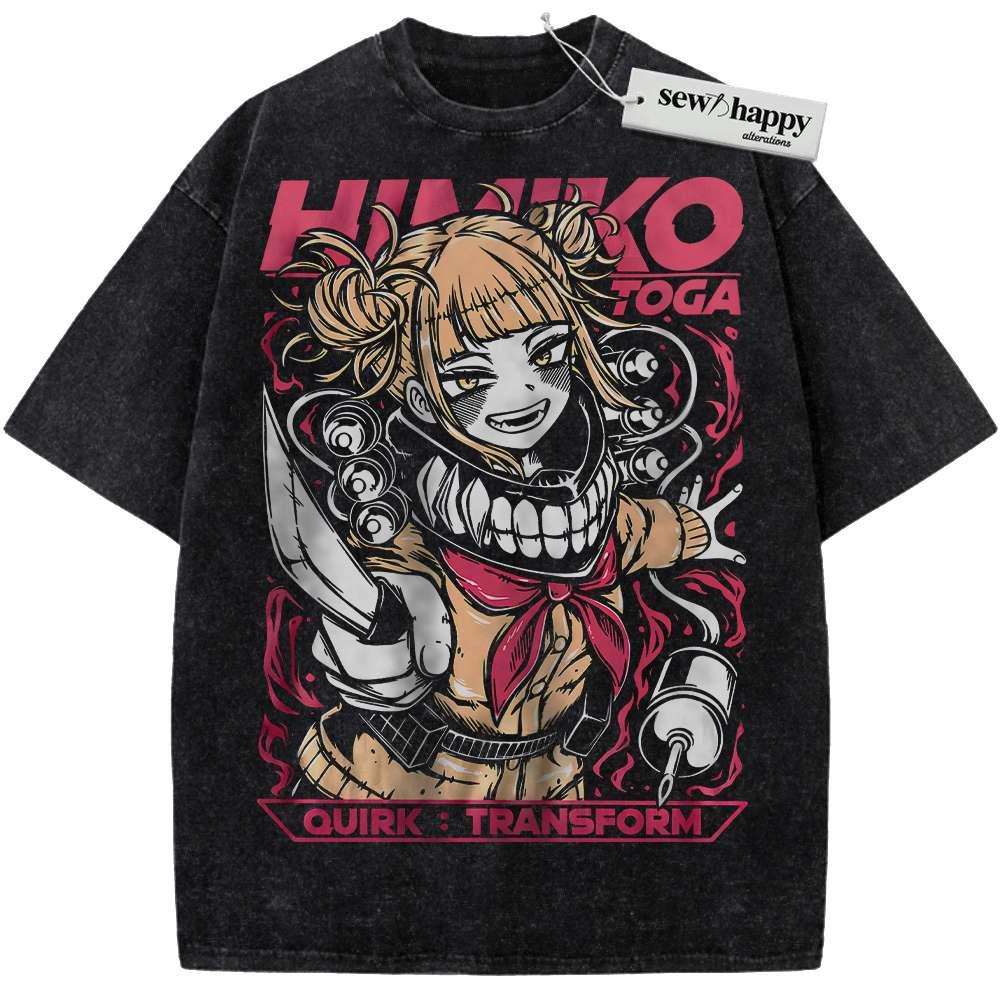 Wash Tee Himiko Toga Shirt, MHA Shirt, Anime Shirt, Vintage Tee Wash Tee Himiko Toga Shirt, MHA Shirt, Anime Shirt, Vintage Tee - Image 1
