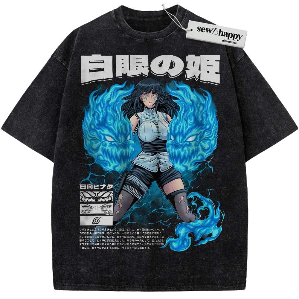 Wash Tee Hinata Hyuga Shirt, Naruto Shirt, Anime Shirt, Vintage T-Shirt