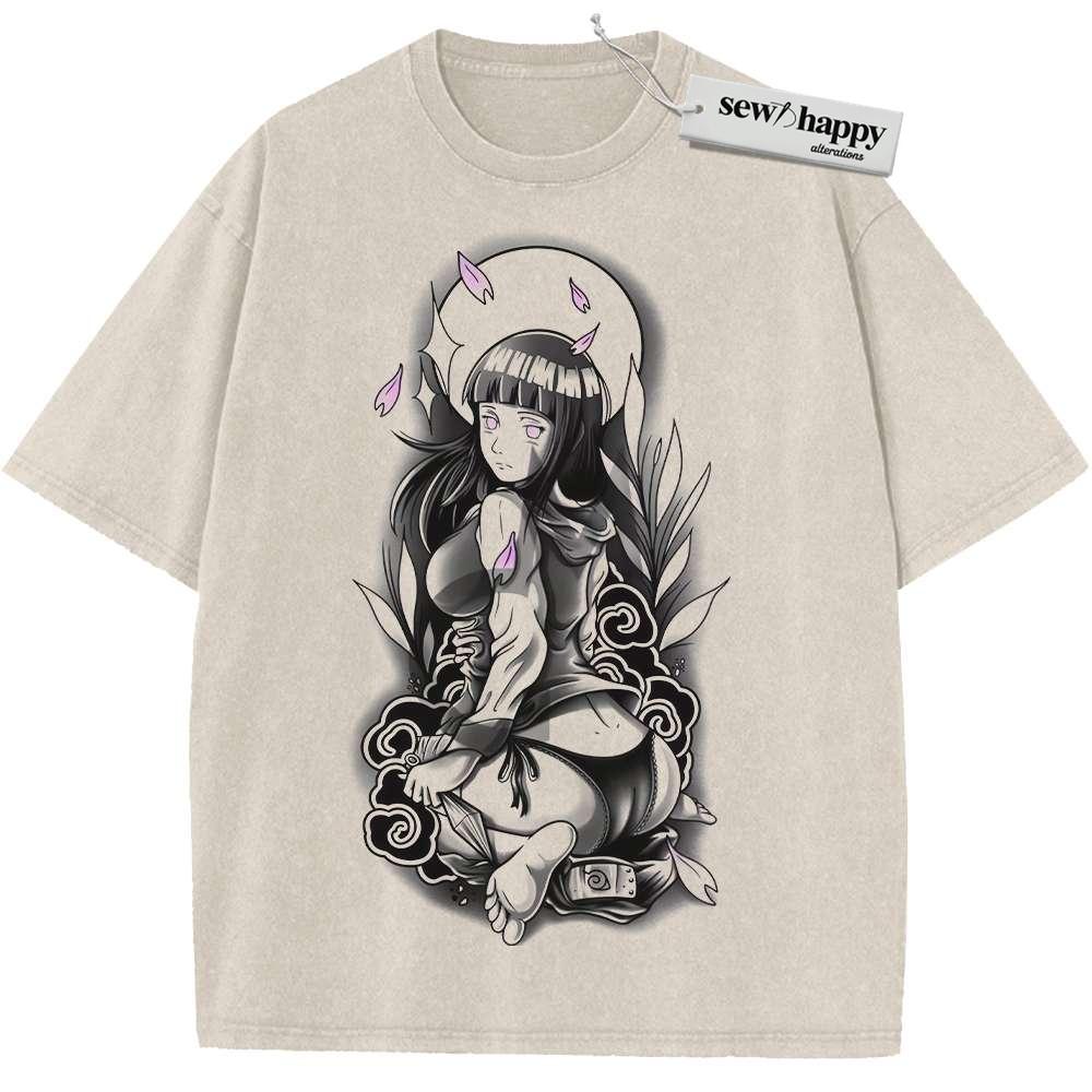 Wash Tee Hinata Hyuga Shirt, Naruto Shirt, Anime Shirt, Vintage Tee