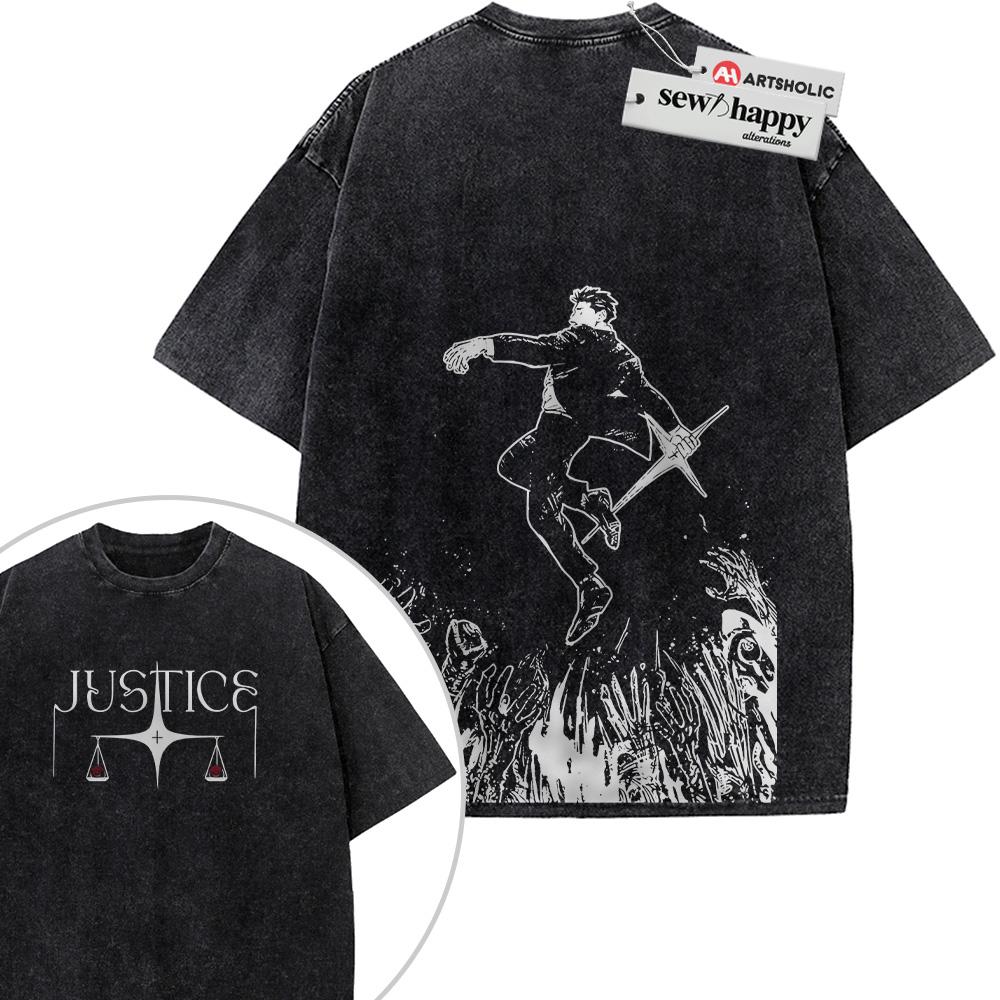 Wash Tee Hiromi Higuruma Shirt, Jujutsu Kaisen Shirt, Anime Shirt, Vintage T-Shirt 2-Sided