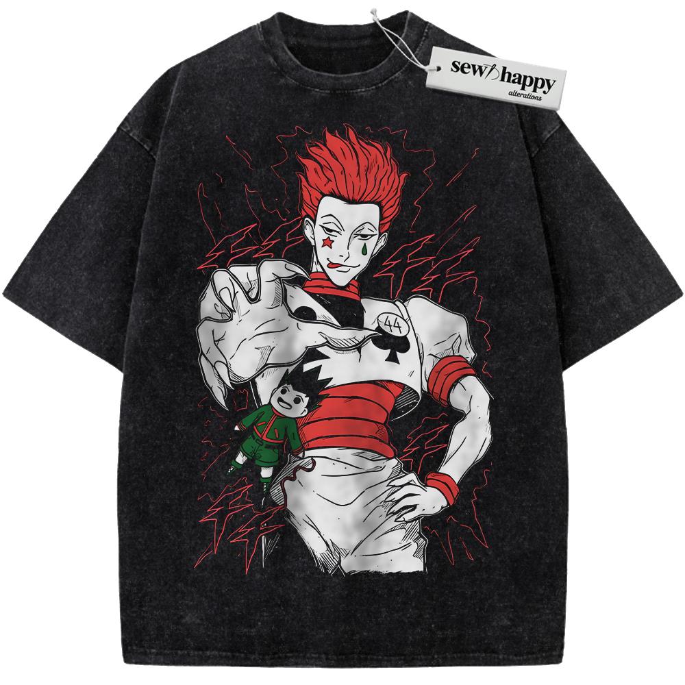 Wash Tee Hisoka Shirt, Hunter x Hunter Shirt, HxH Shirt, Anime Shirt, Vintage Tee Wash Tee Hisoka Shirt, Hunter x Hunter Shirt, HxH Shirt, Anime Shirt, Vintage Tee - Image 1