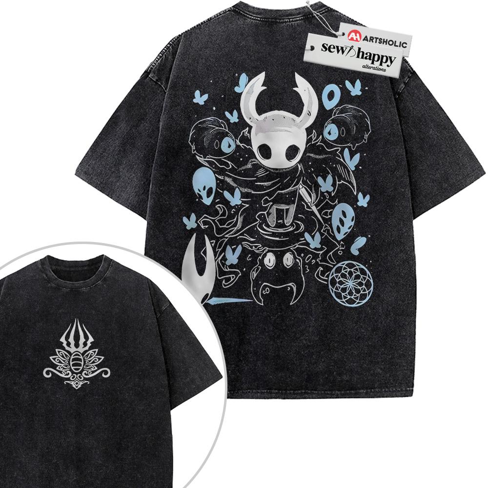 Wash Tee Hollow Knight Shirt, Game Shirt, Vintage Tee 2-Sided