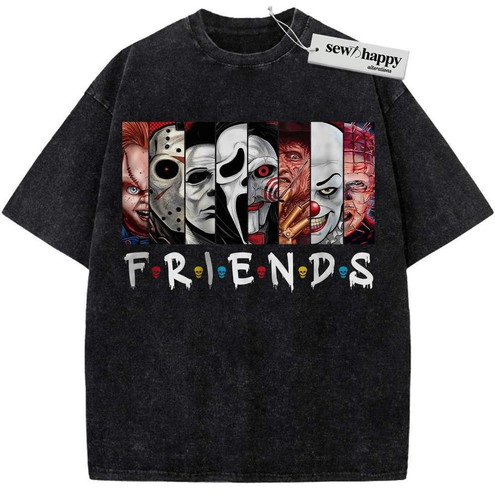 Wash Tee Horror Friends Shirt, Movie Shirt, Vintage Tee