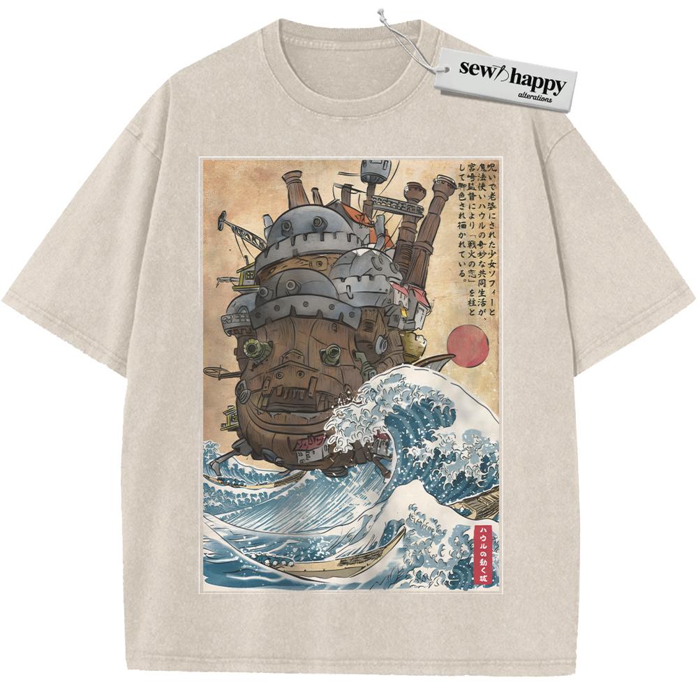 Wash Tee Howl's Moving Castle Shirt, Studio Ghibli Shirt, Anime Shirt, Vintage T-Shirt