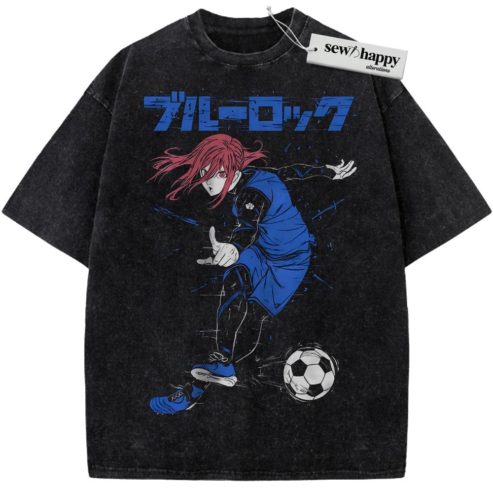 Wash Tee Hyoma Chigiri Shirt, Blue Lock Shirt, Anime Shirt, Vintage Tee