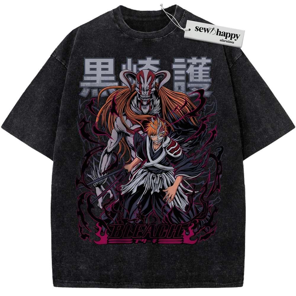 Wash Tee Ichigo Kurosaki Shirt, Bleach Shirt, Anime Shirt, Vintage Tee