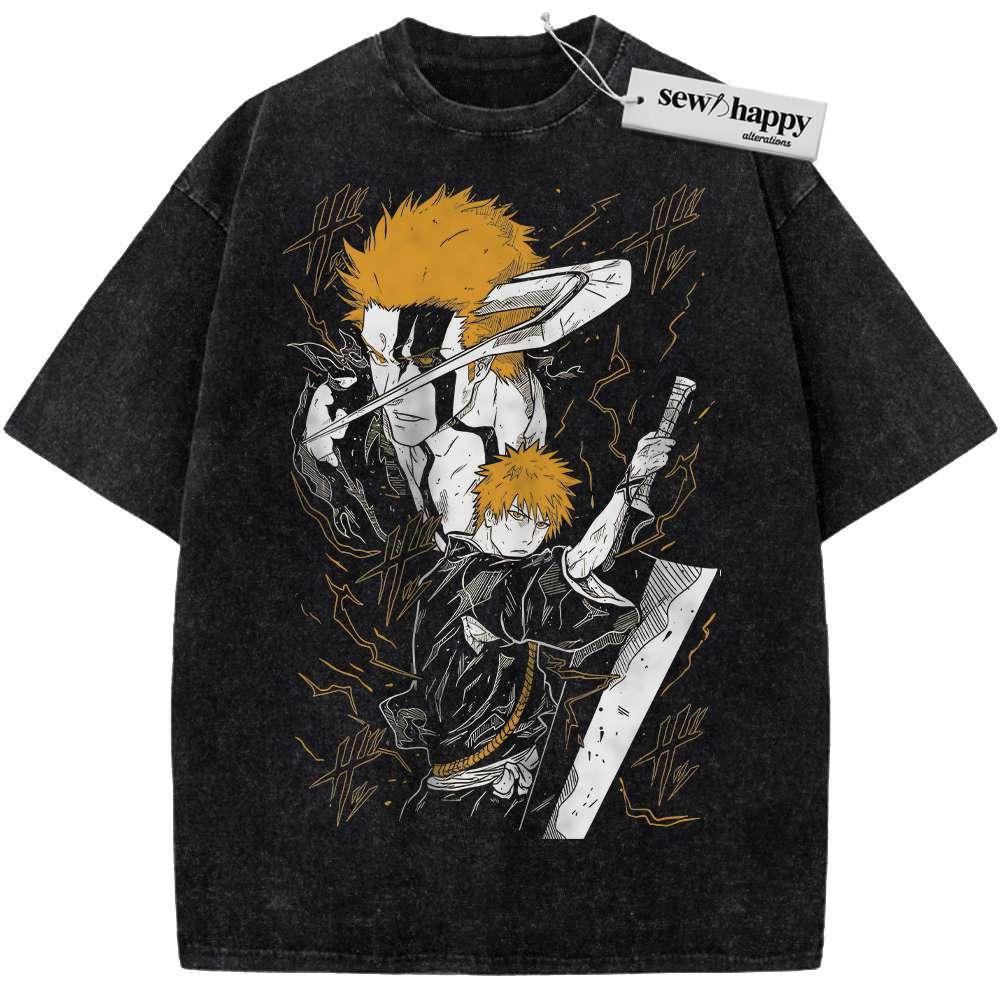 Wash Tee Ichigo Kurosaki Shirt, Bleach Shirt, Anime Shirt, Vintage Tee
