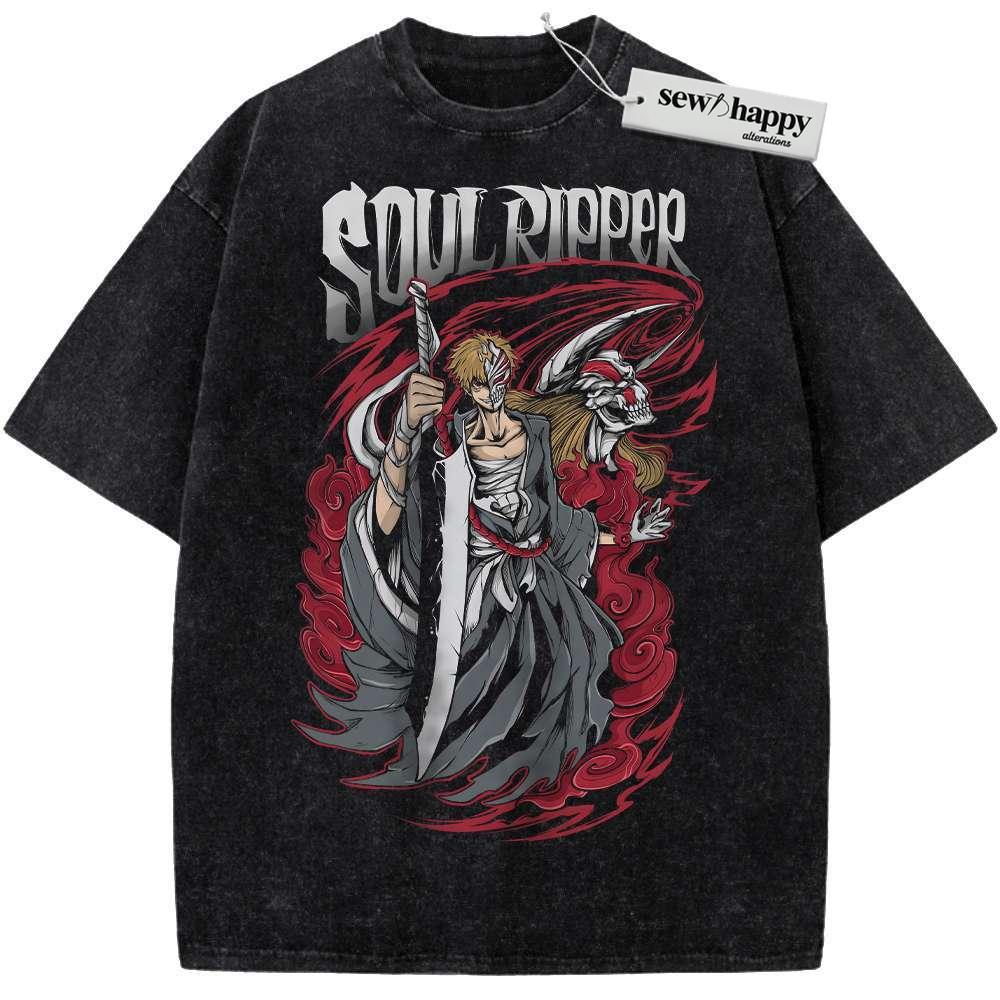 Wash Tee Ichigo Kurosaki Shirt, Bleach Shirt, Anime Shirt, Vintage Tee