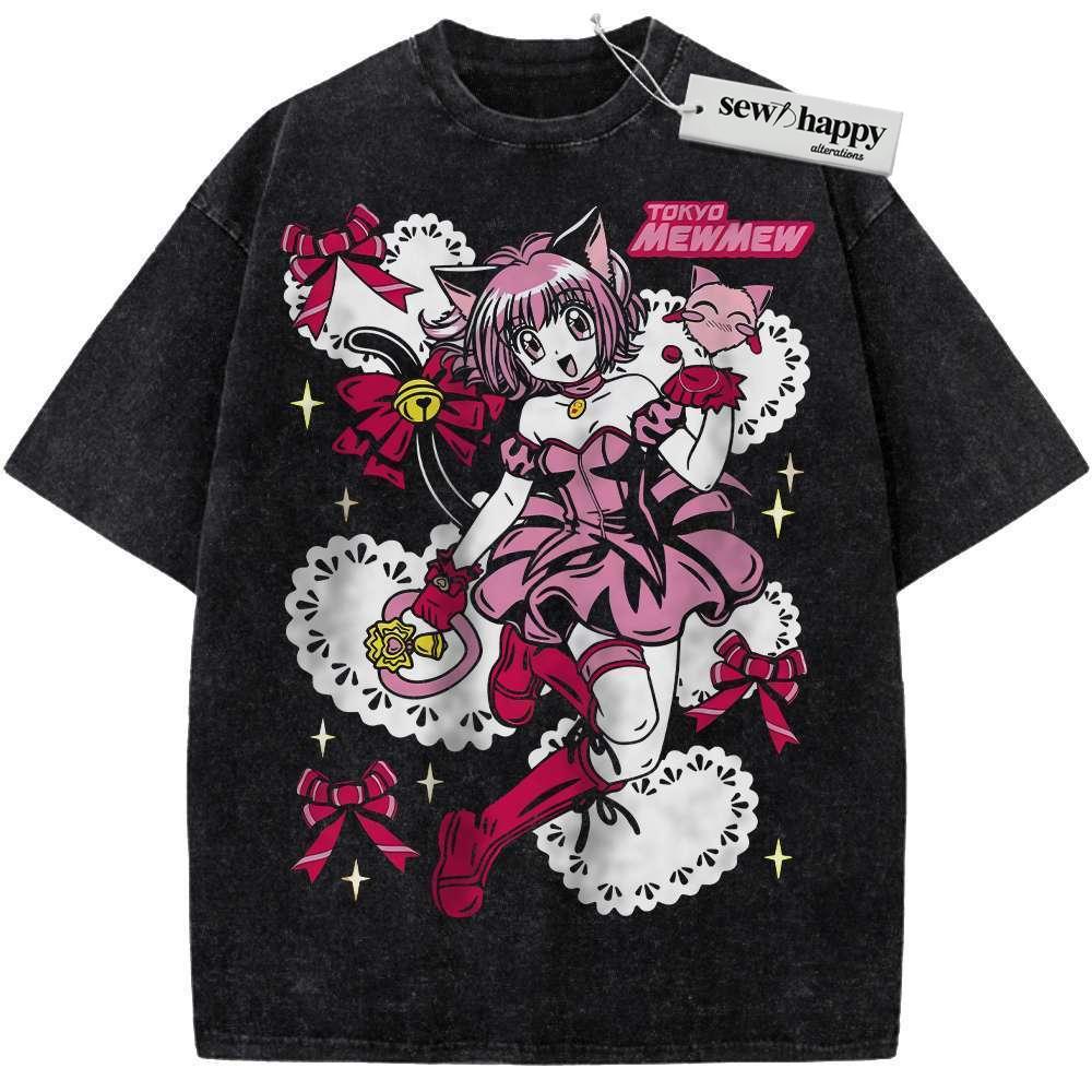 Wash Tee Ichigo Momomiya Shirt, Tokyo Mew Mew Shirt, Anime Shirt, Vintage T-Shirt