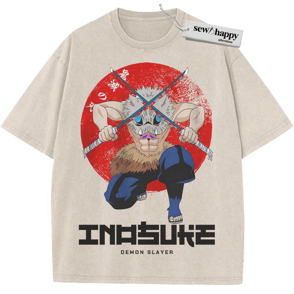 Wash Tee Inosuke Hashibira Shirt, Demon Slayer Shirt, Anime Shirt, Vintage Tee Wash Tee Inosuke Hashibira Shirt, Demon Slayer Shirt, Anime Shirt, Vintage Tee - Image 1