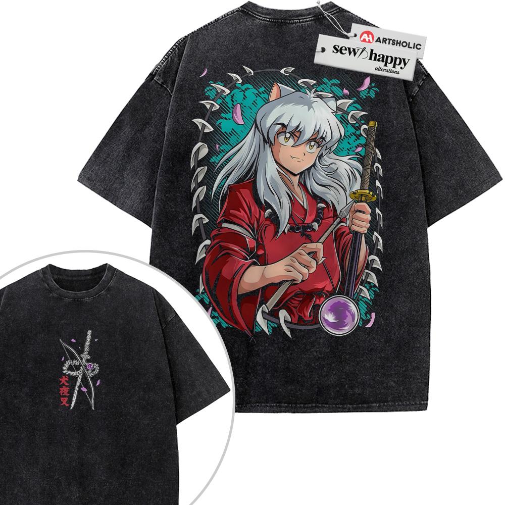 Wash Tee Inuyasha Shirt, Anime Shirt, Vintage T-Shirt 2-Sided Wash Tee Inuyasha Shirt, Anime Shirt, Vintage T-Shirt 2-Sided - Image 1