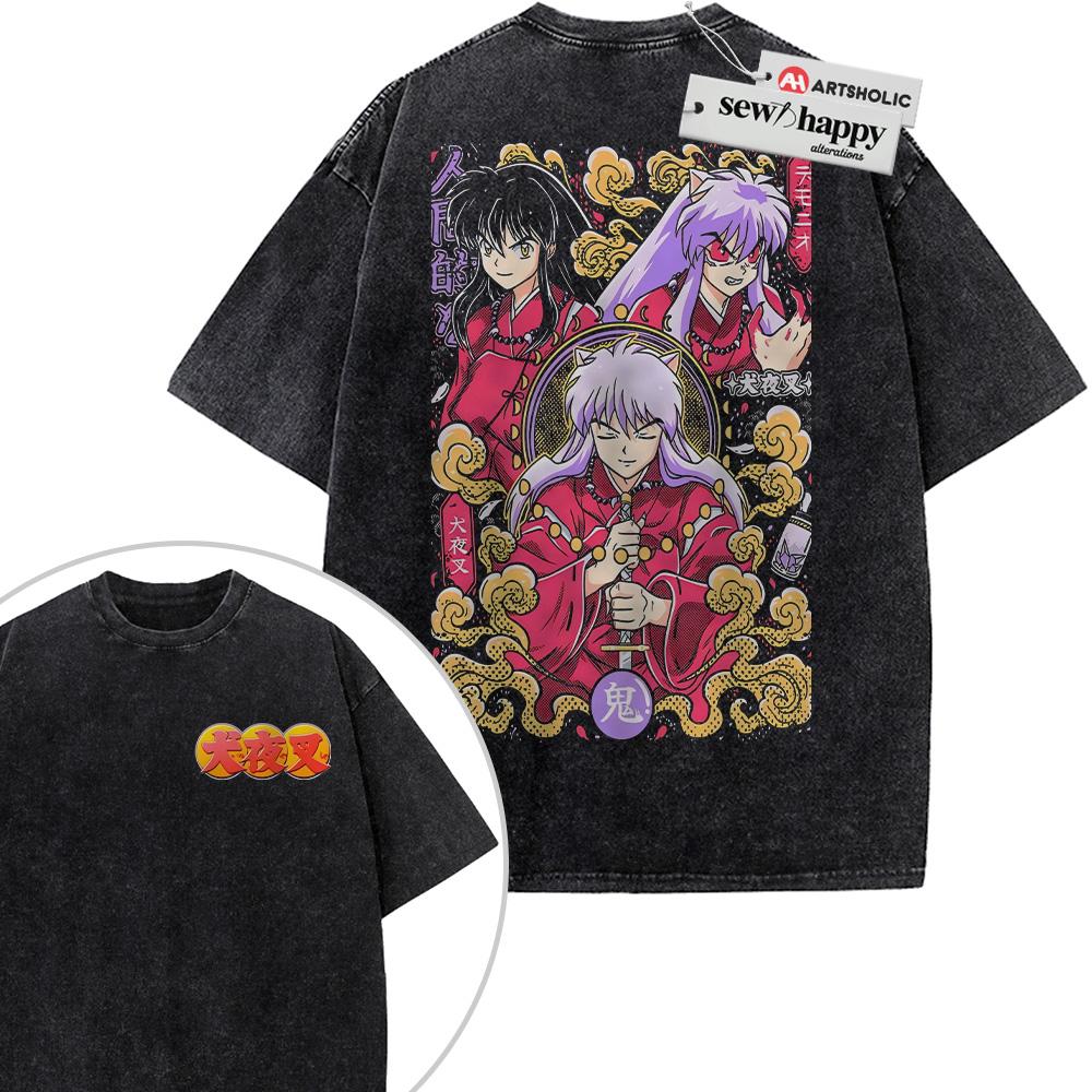 Wash Tee Inuyasha Shirt, Anime Shirt, Vintage T-Shirt 2-Sided